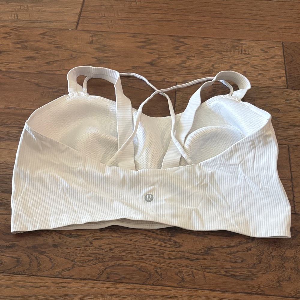 lululemon athletica Ribbed longline like a cloud bra (white)